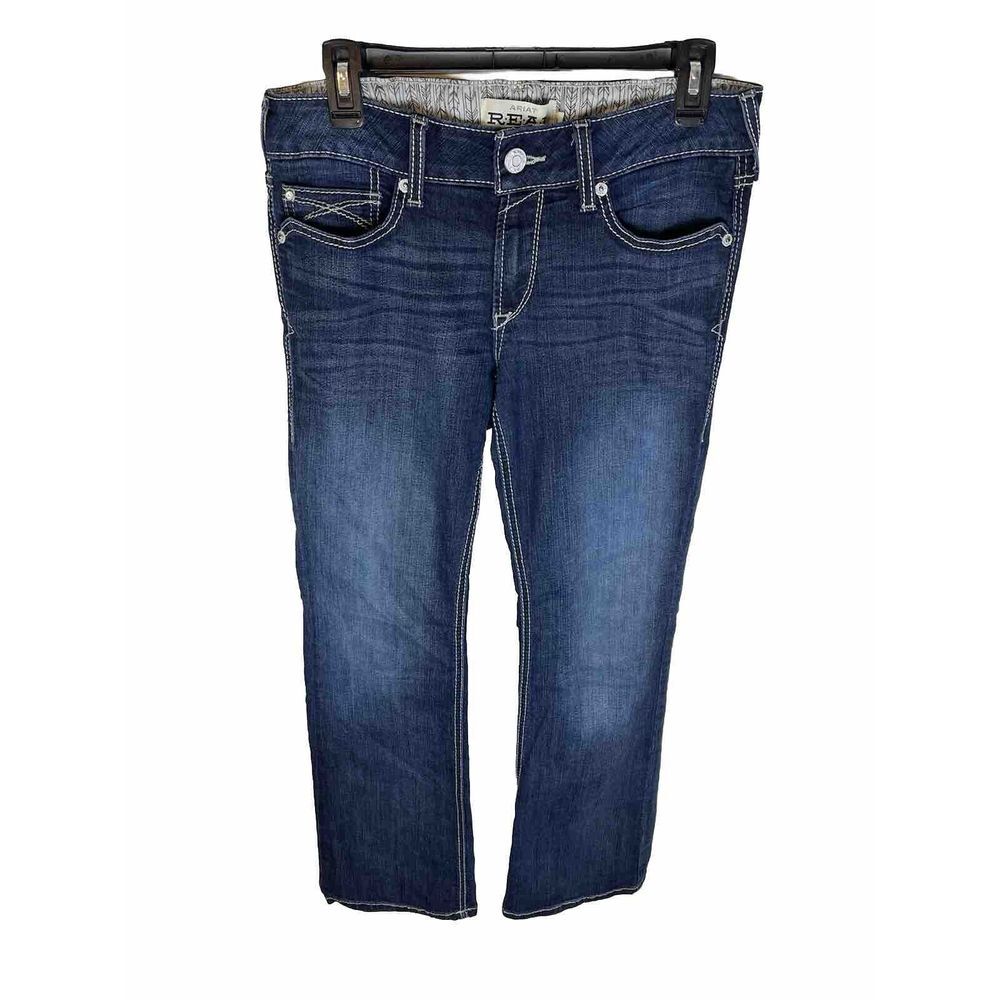 Ariat Real Denim Jeans Arrow Mr‎ Boot Size 29R Blue Stretch Womens